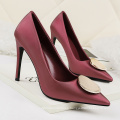 Fancy satin elegant heels pumps woman sexy stiletto ladys slip on women sexy shoes dress shoe high heels pumps for women